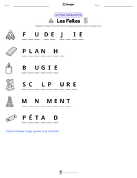 Aperçu de la feuille de travail imprimable Las Fallas