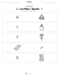 Las Fallas - Spanish printable worksheet preview