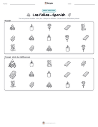 Las Fallas - Spanish printable worksheet preview