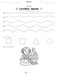 Las Fallas - Spanish printable worksheet preview