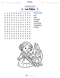 Aperçu de la feuille de travail imprimable Las Fallas