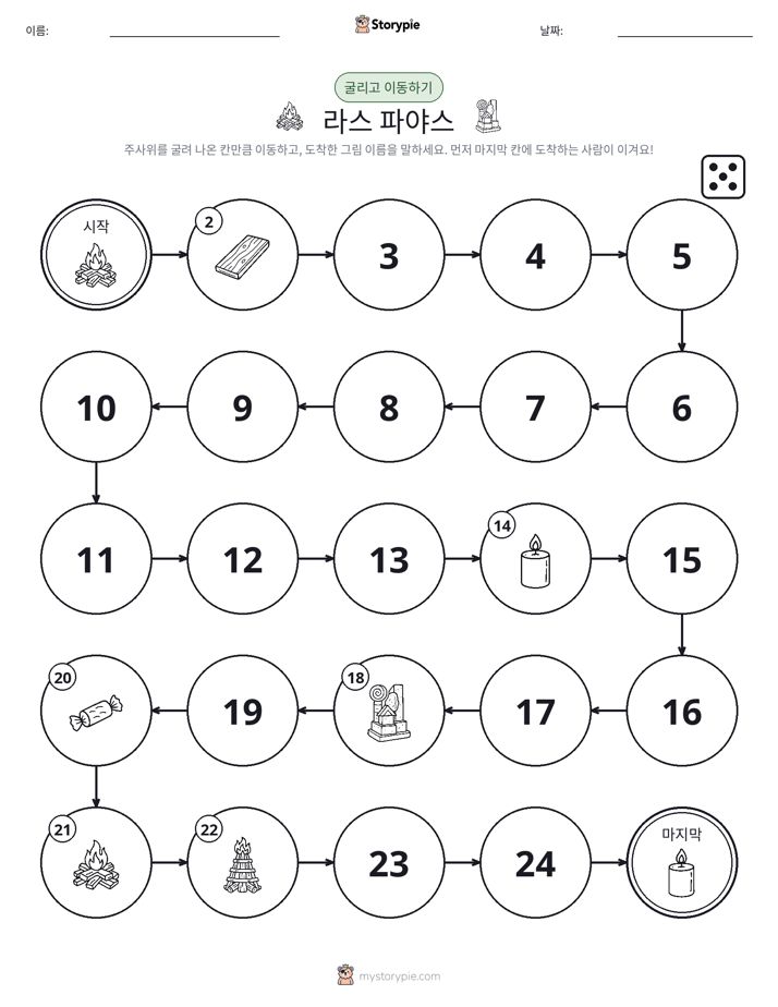 주사위 굴리고 이동하기 게임