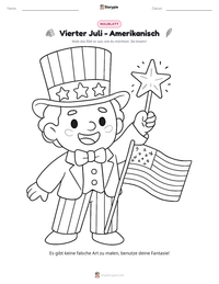Vierter Juli - Amerikanisch druckbare Arbeitsblatt Vorschau