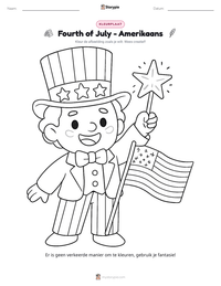 Fourth of July - Amerikaans afdrukbare werkblad voorbeeld