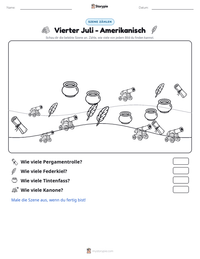 Vierter Juli - Amerikanisch druckbare Arbeitsblatt Vorschau