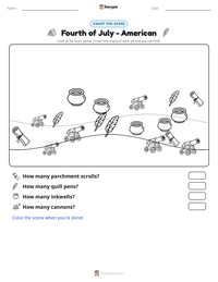 Fourth of July - American printable worksheet preview