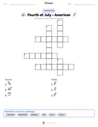 Fourth of July - American printable worksheet preview