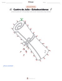 Vista previa de la hoja de trabajo imprimible de Cuatro de Julio - Estadounidense