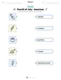 Fourth of July - American printable worksheet preview