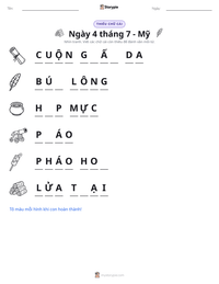 Xem trước tài liệu in sẵn Ngày 4 tháng 7 - Mỹ