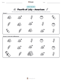 Fourth of July - American printable worksheet preview
