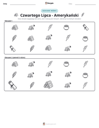 Podgląd drukowalnego arkusza ćwiczeń Czwartego Lipca - Amerykański