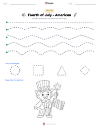 Fourth of July - American printable worksheet preview