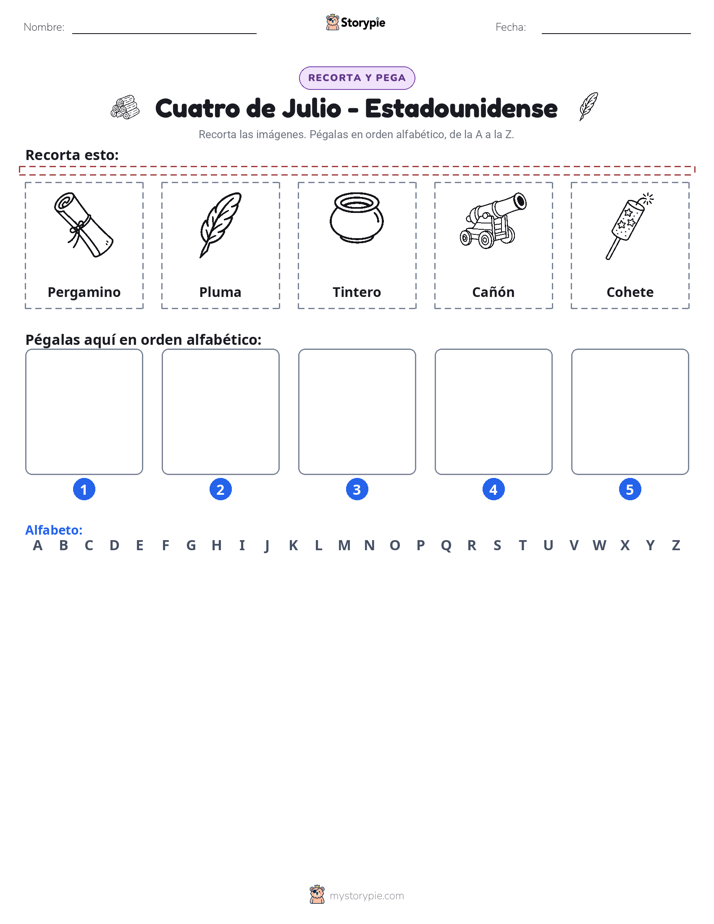 Cortar y Pegar el Alfabeto