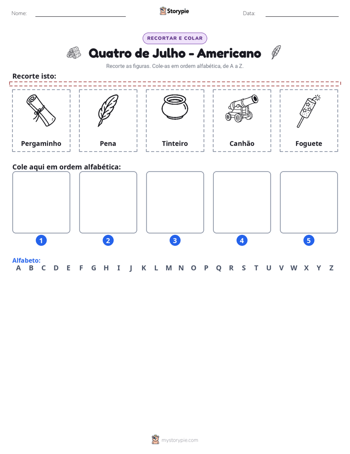 Recortar & Colar Alfabeto