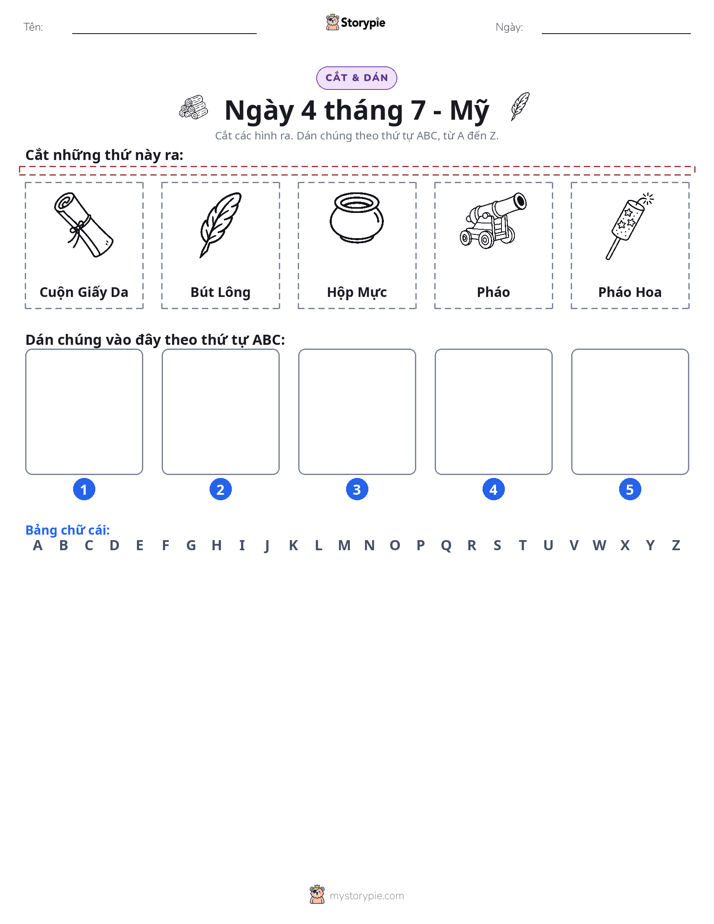 Cắt & Dán Chữ Cái