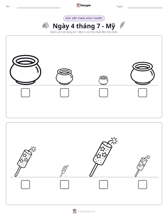 Thứ Tự Kích Thước
