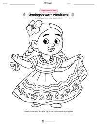Prévia da folha de atividades imprimível Guelaguetza - Mexicana