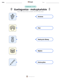 Podgląd drukowalnego arkusza ćwiczeń Guelaguetza - meksykańskie