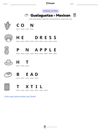 Guelaguetza - Mexican printable worksheet preview