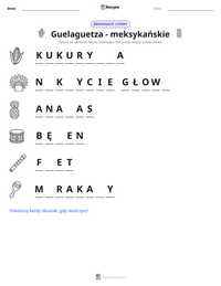 Podgląd drukowalnego arkusza ćwiczeń Guelaguetza - meksykańskie