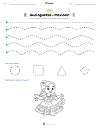 Aperçu de la feuille de travail imprimable Guelaguetza - Mexicain