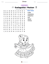 Guelaguetza - Mexican printable worksheet preview
