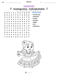 Podgląd drukowalnego arkusza ćwiczeń Guelaguetza - meksykańskie