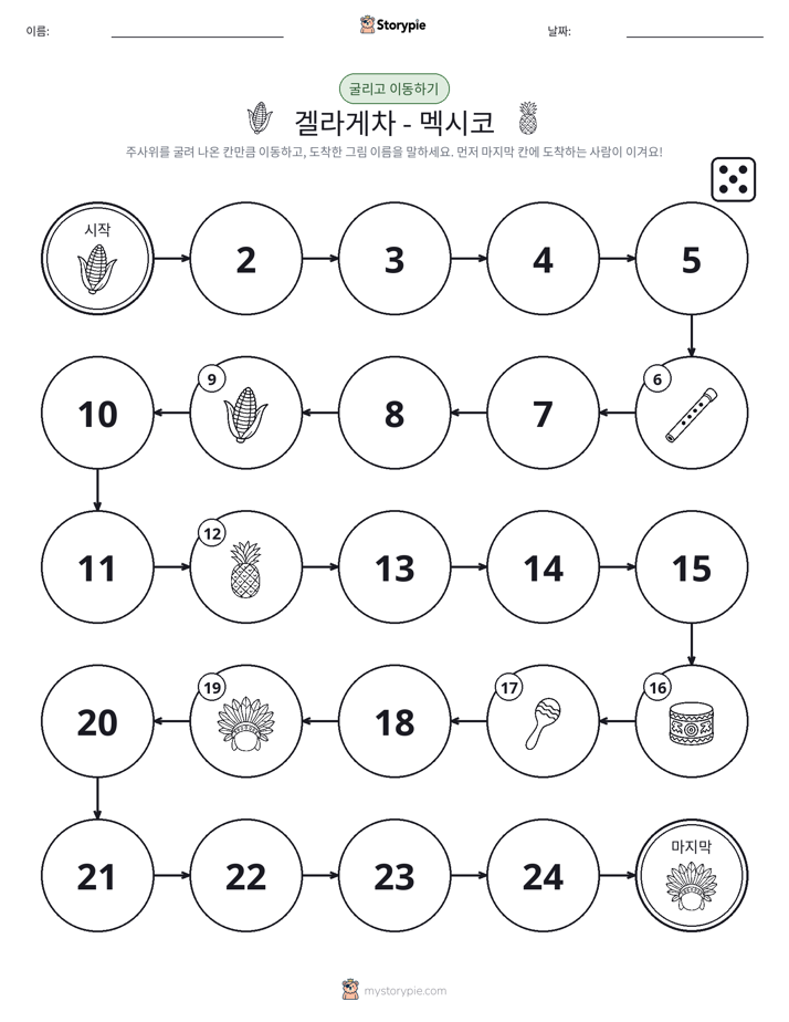 주사위 굴리고 이동하기 게임