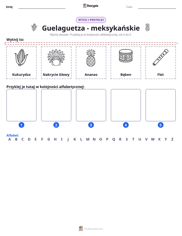 Wytnij i Wklej Alfabet