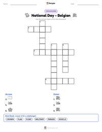 National Day - Belgian printable worksheet preview