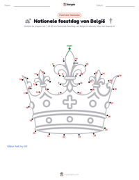Nationale feestdag van België afdrukbare werkblad voorbeeld