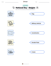 National Day - Belgian printable worksheet preview