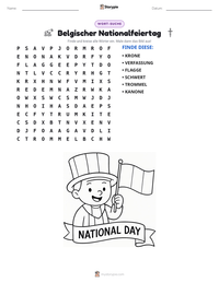 Belgischer Nationalfeiertag druckbare Arbeitsblatt Vorschau