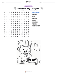National Day - Belgian printable worksheet preview