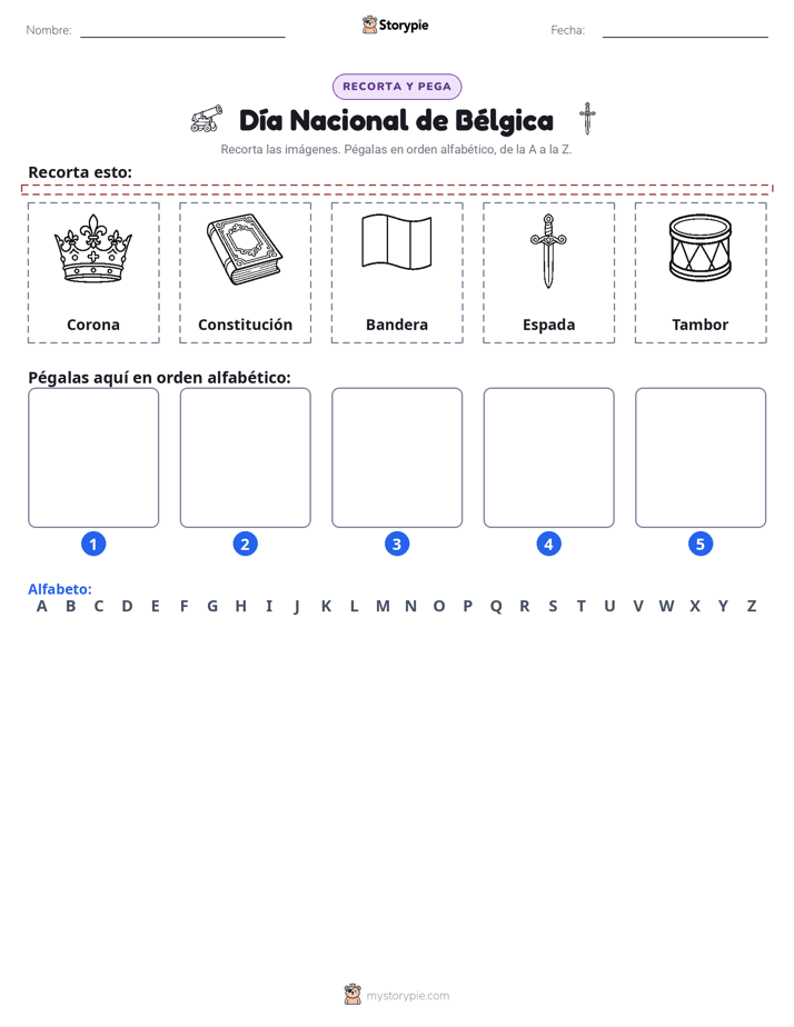 Cortar y Pegar el Alfabeto