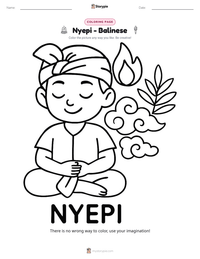 Nyepi - Balinese printable worksheet preview