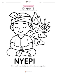 Aperçu de la feuille de travail imprimable Nyepi
