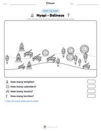 Nyepi - Balinese printable worksheet preview