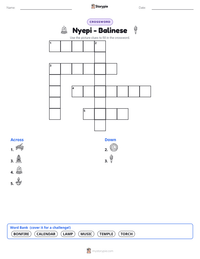 Nyepi - Balinese printable worksheet preview