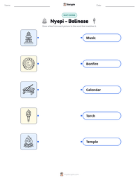 Nyepi - Balinese printable worksheet preview