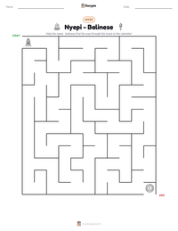 Nyepi - Balinese printable worksheet preview