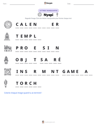 Aperçu de la feuille de travail imprimable Nyepi