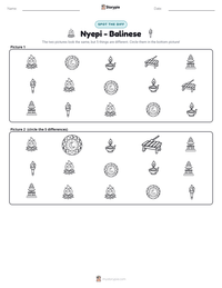 Nyepi - Balinese printable worksheet preview
