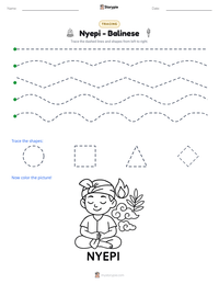 Nyepi - Balinese printable worksheet preview