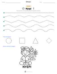 Vista previa de la hoja de trabajo imprimible de Nyepi