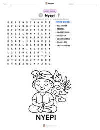 Nyepi druckbare Arbeitsblatt Vorschau