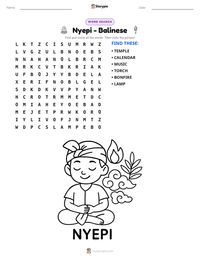 Nyepi - Balinese printable worksheet preview