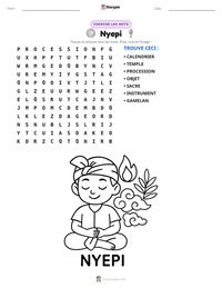 Aperçu de la feuille de travail imprimable Nyepi