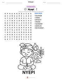 Nyepi afdrukbare werkblad voorbeeld